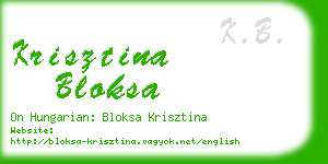 krisztina bloksa business card